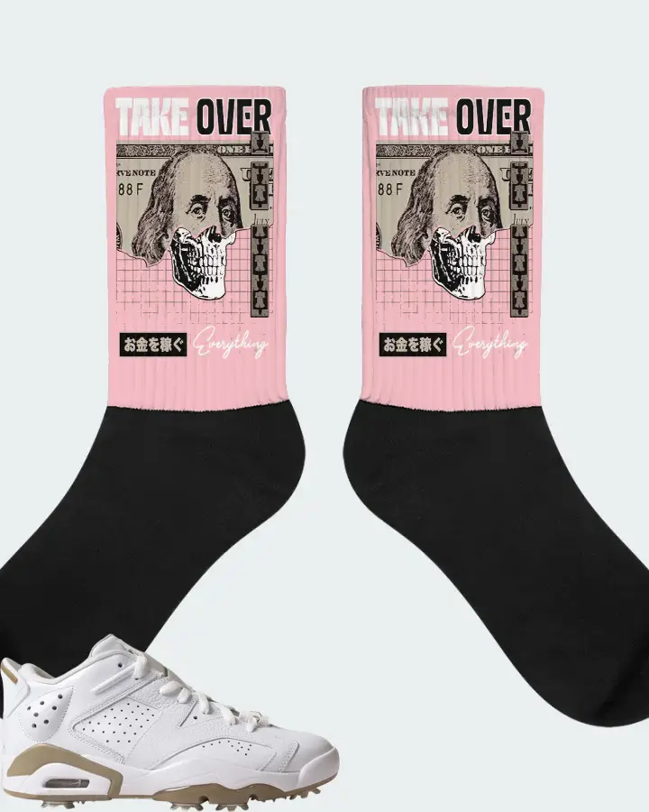 Jordan 6 Retro Low Golf Sneaker Matching Pink Socks - Take Over