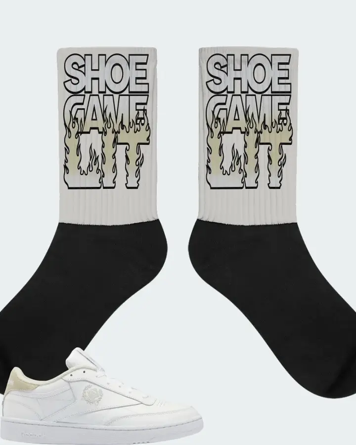 Reebok Club C 85 Sneaker Matching Grey Socks - Shoe Game Lit Refreshed