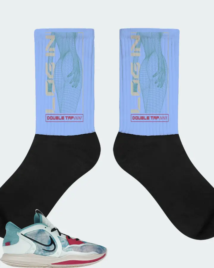Nike Kyrie Low 5 Sneaker Matching Carolina Blue Socks (LOGIN) - View 1