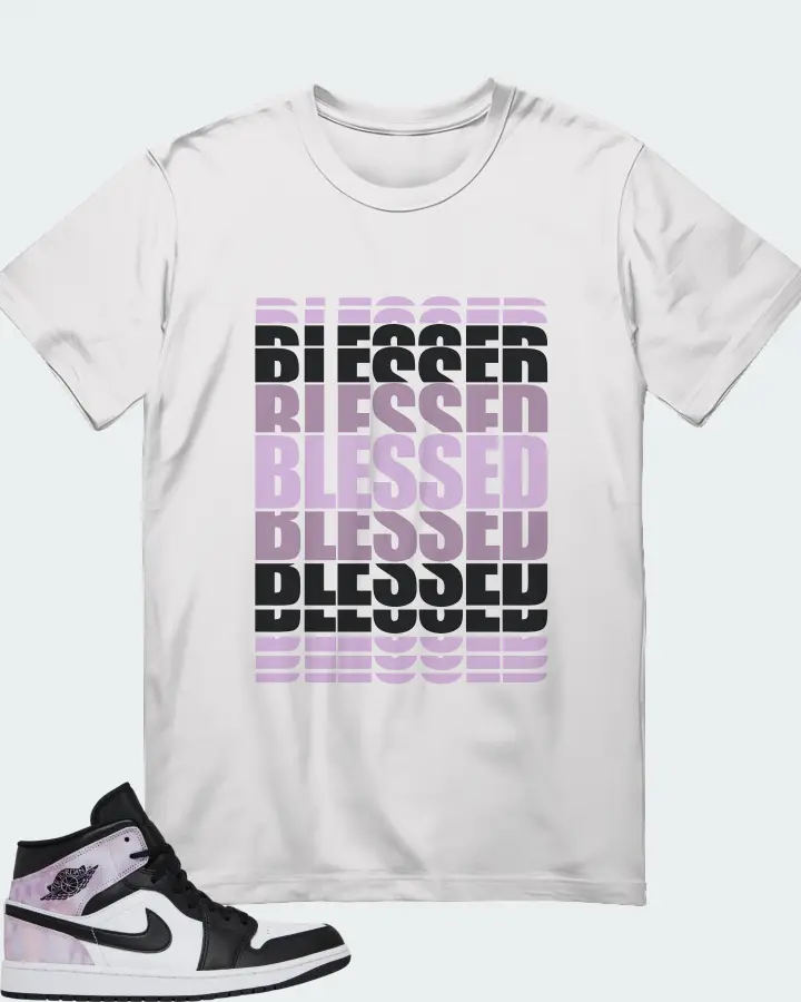 Jordan 1 Mid SE  Sneaker Matching White T-Shirt - BLESSED Many Times