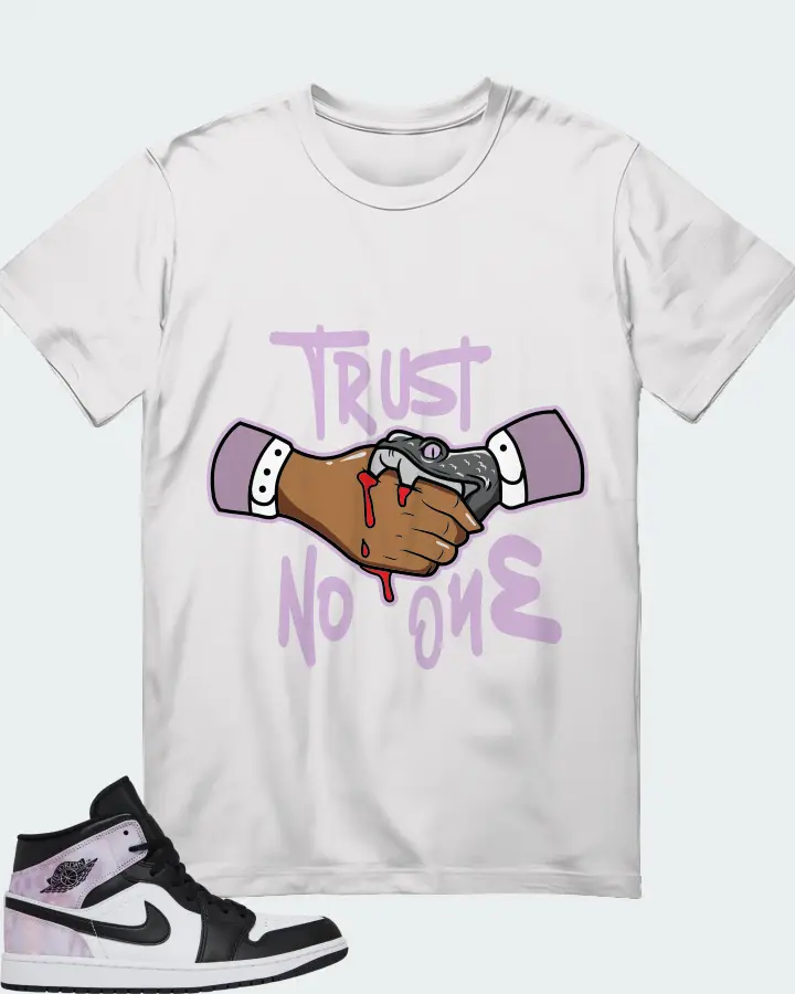 Jordan 1 Mid SE  Sneaker Matching White T-Shirt - Trust No One