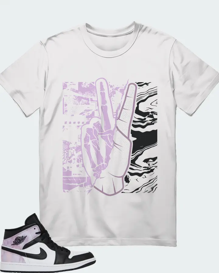 Jordan 1 Mid SE  Sneaker Matching White T-Shirt - Peace of mind