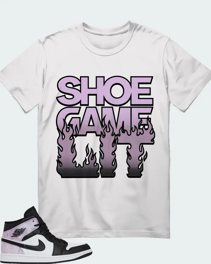 Jordan 1 Mid SE  Sneaker Matching White T-Shirt - Shoe Game Lit Refreshed