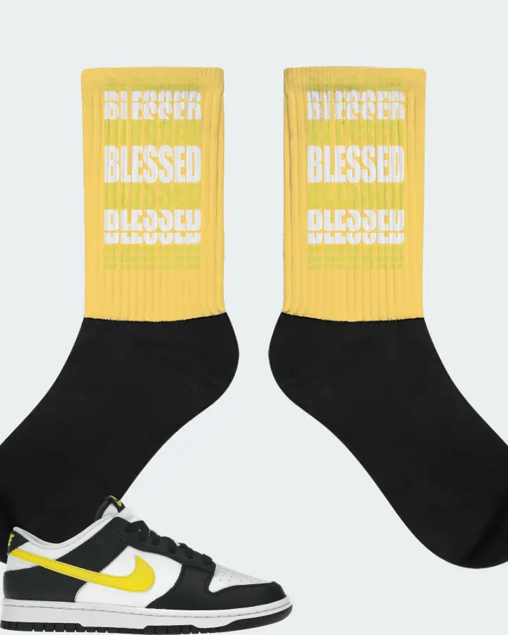 Nike Dunk Low Sneaker Matching Yellow Socks - BLESSED Many Times