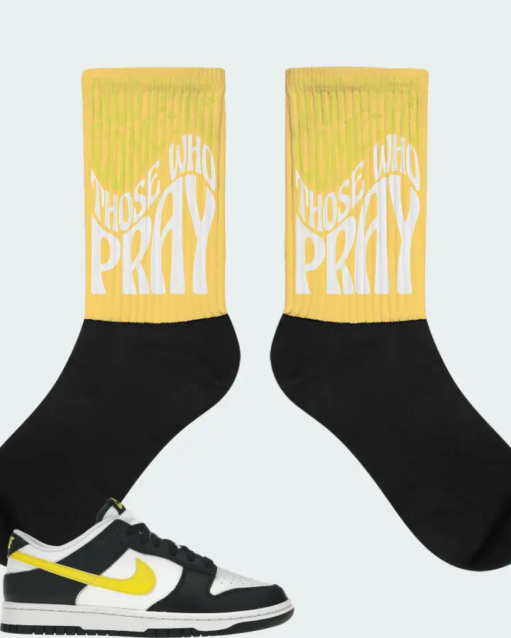 Nike Dunk Low Sneaker Matching Yellow Socks - Good Things Come To Those Who Pray