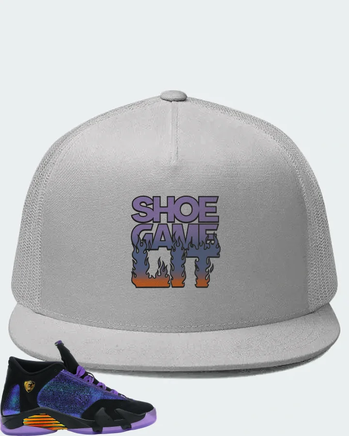 Jordan 14 Retro Sneaker Matching White Hat - Shoe Game Lit Refreshed