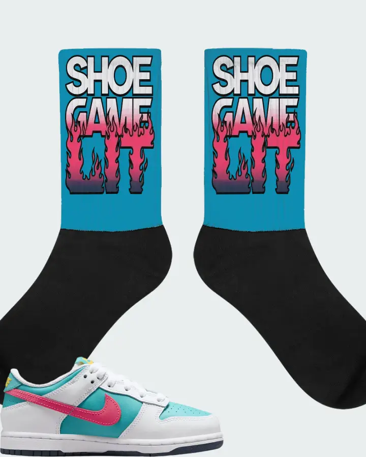 Nike Dunk Low BP Dusty Cactus Sneaker Matching Aqua Socks - Shoe Game Lit Refreshed