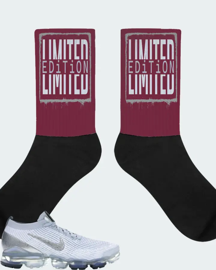 Nike Air VaporMax Flyknit 3 Sneaker Matching Maroon Socks - LIMITED EDITION
