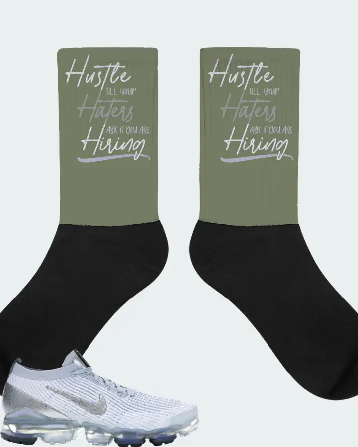 Nike Air VaporMax Flyknit 3 Sneaker Matching Olive Socks - HUSTLE TILL YOUR HATERS ASK