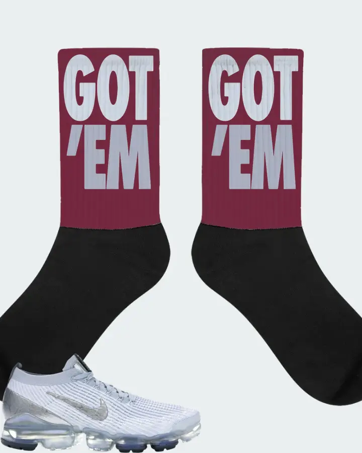 Nike Air VaporMax Flyknit 3 Sneaker Matching Maroon Socks - Got Em