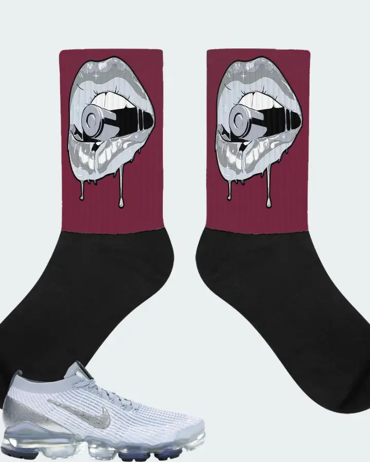 Nike Air VaporMax Flyknit 3 Sneaker Matching Maroon Socks - Kiss of Death