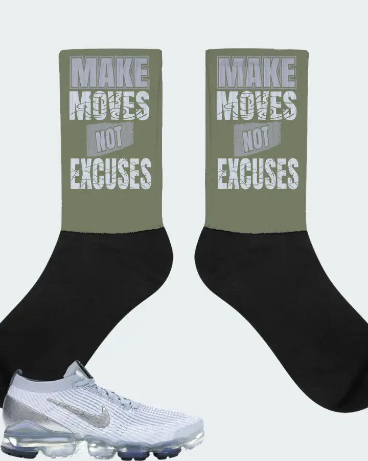 Nike Air VaporMax Flyknit 3 Sneaker Matching Olive Socks - Make Moves Not Excuses