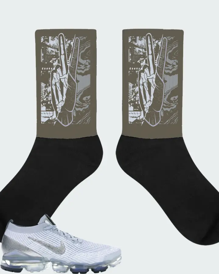 Nike Air VaporMax Flyknit 3 Sneaker Matching Army Green Socks - Peace of mind