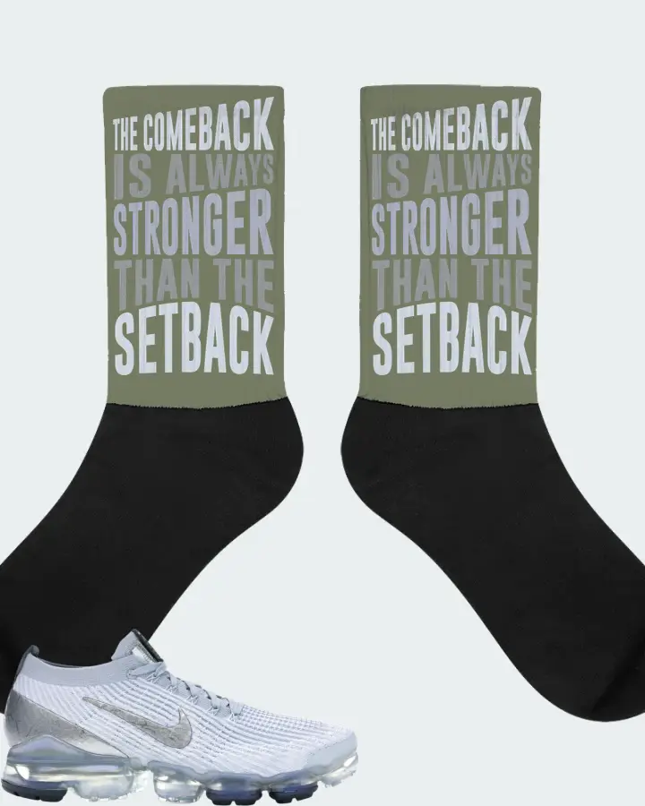 Nike Air VaporMax Flyknit 3 Sneaker Matching Olive Socks - The Comeback