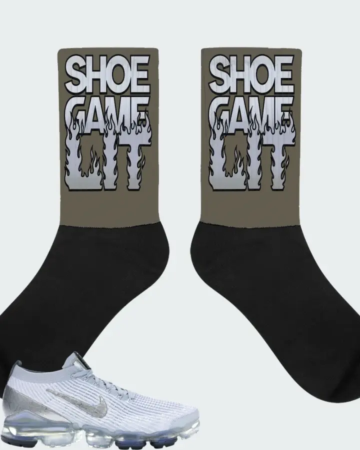 Nike Air VaporMax Flyknit 3 Sneaker Matching Army Green Socks - Shoe Game Lit Refreshed