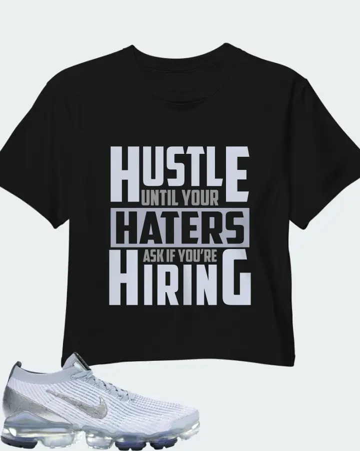 Nike Air VaporMax Flyknit 3 Sneaker Matching Black Crop Top - HUSTLE UNTIL YOUR HATERS