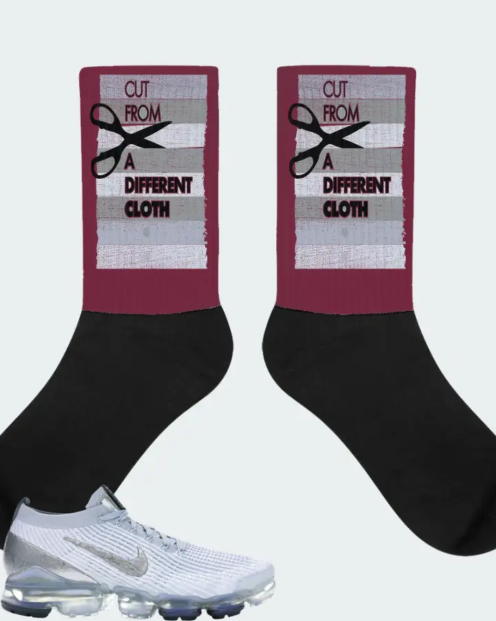 Nike Air VaporMax Flyknit 3 Sneaker Matching Maroon Socks - Cut From a Different Cloth
