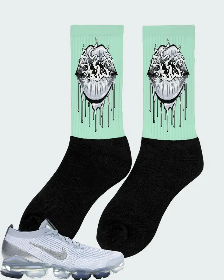 Nike Air VaporMax Flyknit 3 Sneaker Matching Mint Socks (Puff Puff) - View 3