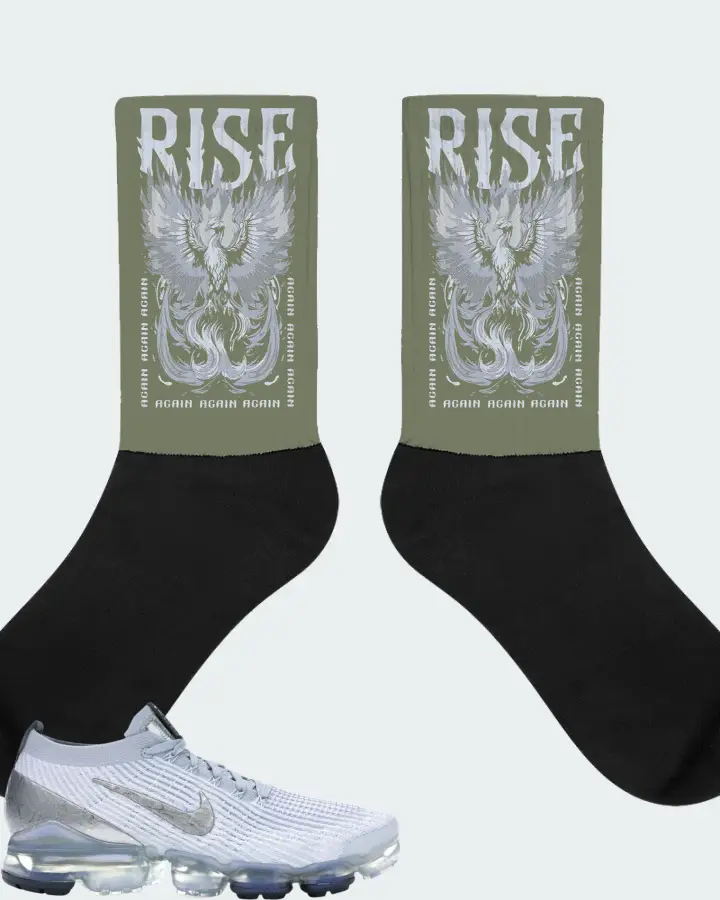 Nike Air VaporMax Flyknit 3 Sneaker Matching Olive Socks - RISE