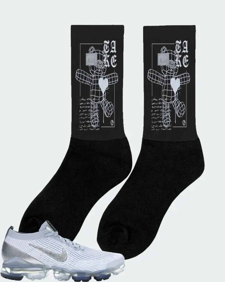 Nike Air VaporMax Flyknit 3 Sneaker Matching Black Socks (TAKE) - View 3