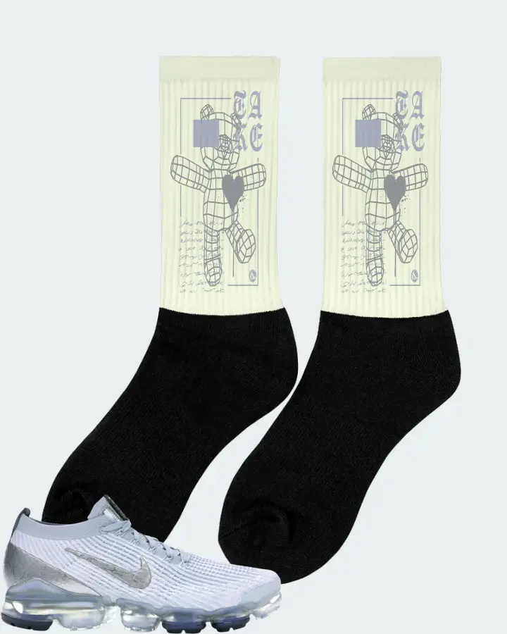 Nike Air VaporMax Flyknit 3 Sneaker Matching Citron Socks (TAKE) - View 3