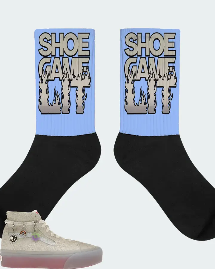 Vans Sk8-Hi Tapered Stackform Sneaker Matching Carolina Blue Socks - Shoe Game Lit Refreshed