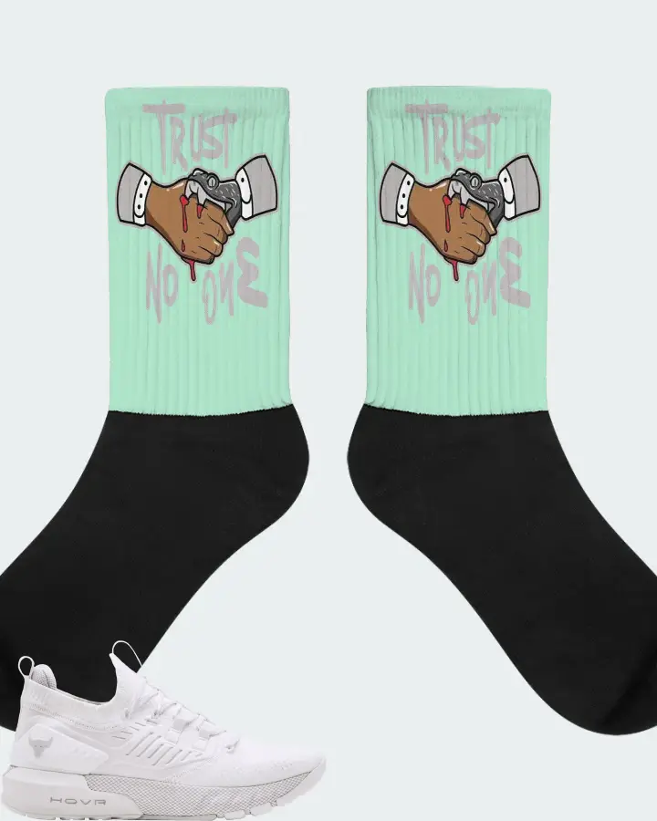 Under Armour Project Rock 3 Sneaker Matching Mint Socks - Trust No One