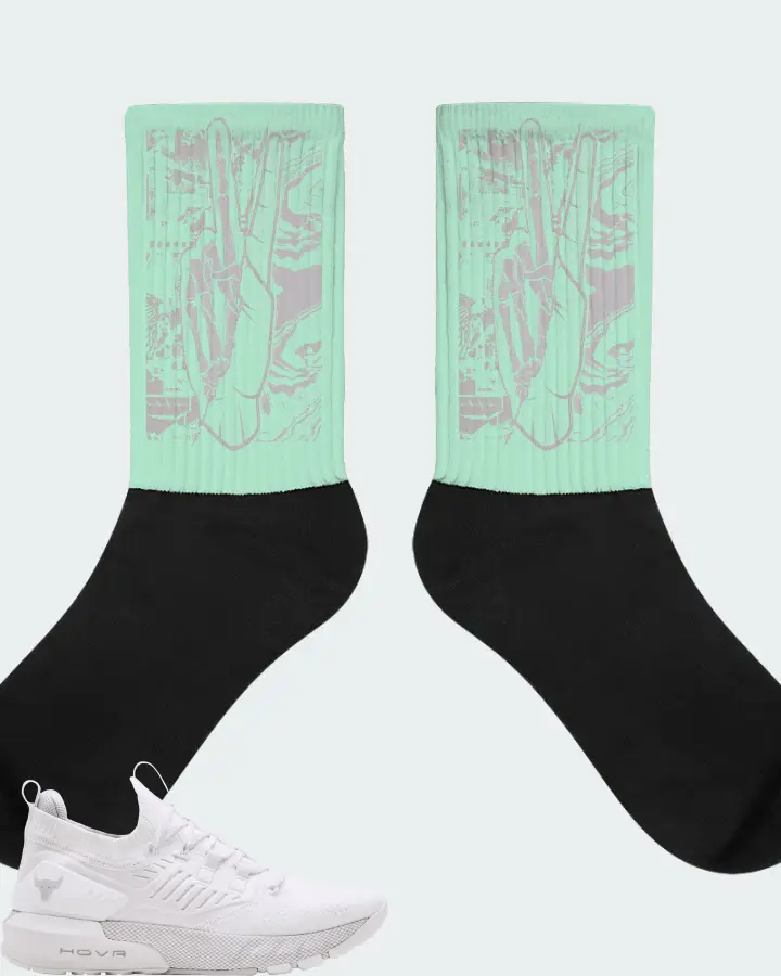 Under Armour Project Rock 3 Sneaker Matching Mint Socks - Peace of mind