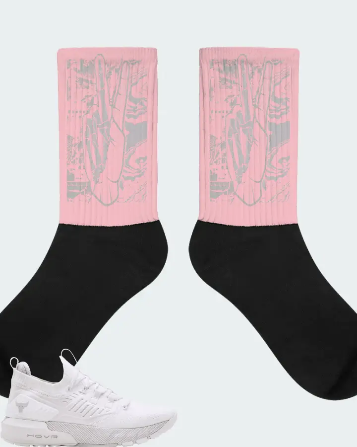 Under Armour Project Rock 3 Sneaker Matching Pink Socks - Peace of mind