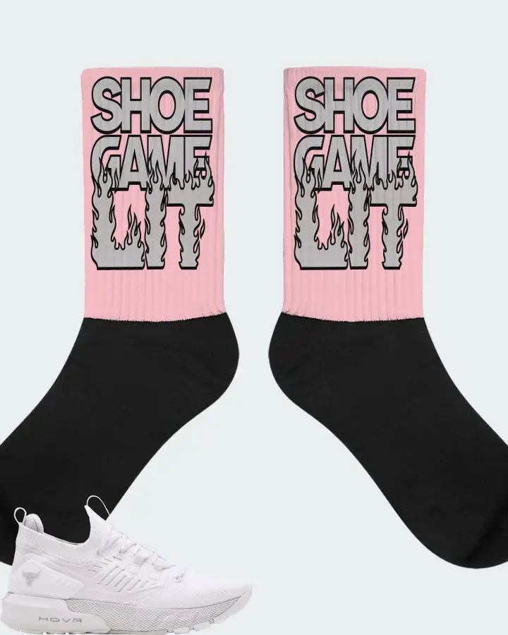 Under Armour Project Rock 3 Sneaker Matching Pink Socks - Shoe Game Lit Refreshed