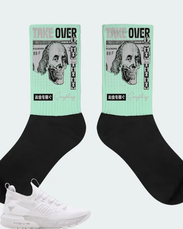 Under Armour Project Rock 3 Sneaker Matching Mint Socks - Take Over
