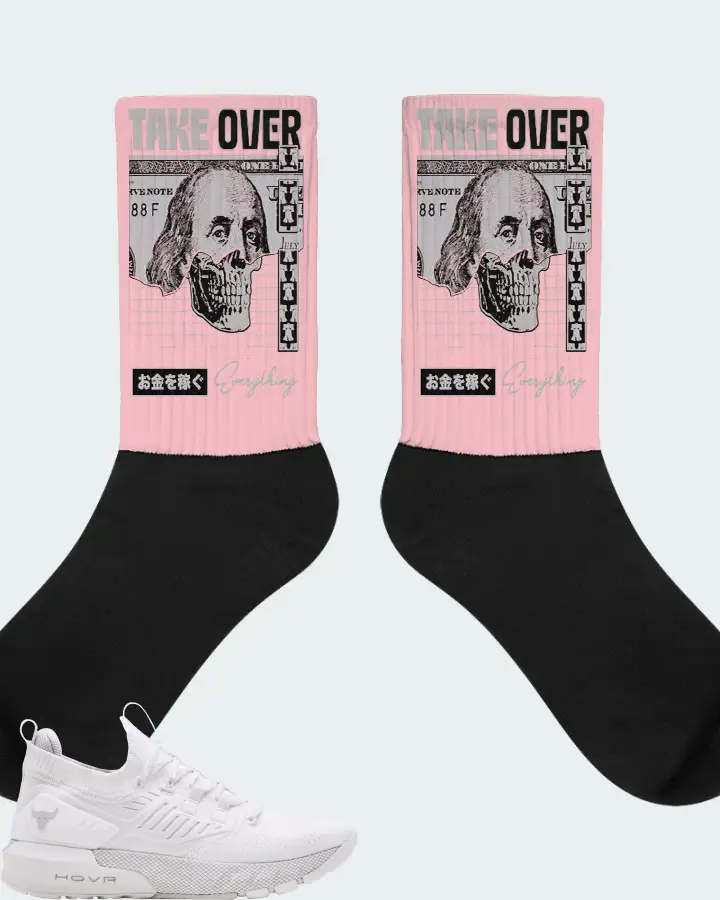 Under Armour Project Rock 3 Sneaker Matching Pink Socks - Take Over