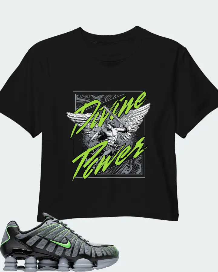 Nike Shox TL Wolf Grey Lime Blast Matching Crop Top