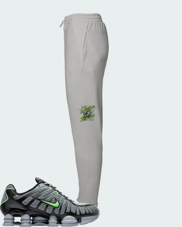 Nike Shox TL Wolf Grey Lime Blast Matching Joggers