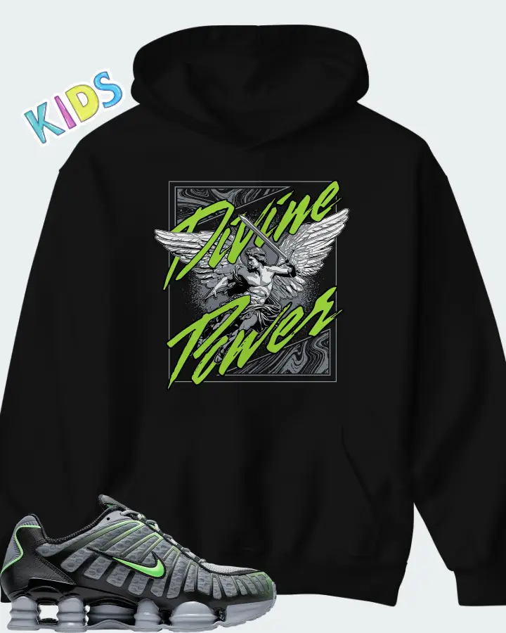 Nike Shox TL Wolf Grey Lime Blast Matching Kid's Hoodie