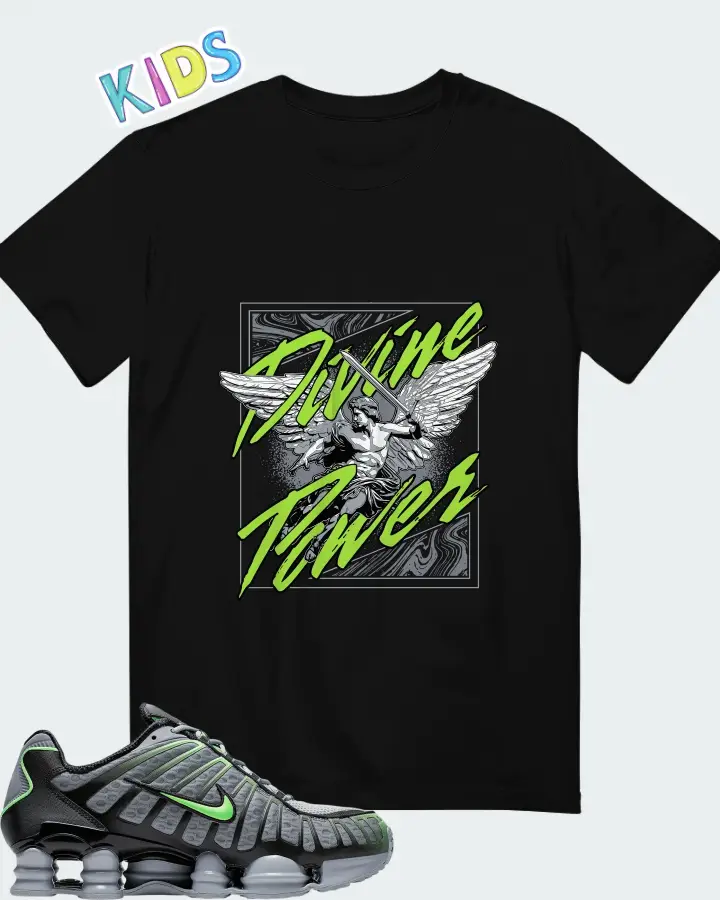 Nike Shox TL Wolf Grey Lime Blast Matching Kid's T-Shirt