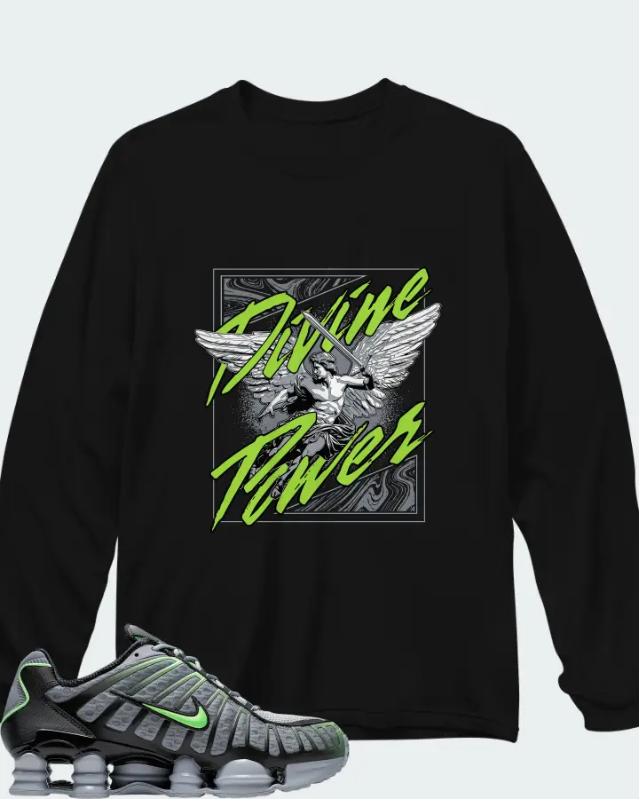 Nike Shox TL Wolf Grey Lime Blast Matching Long Sleeve T-Shirt