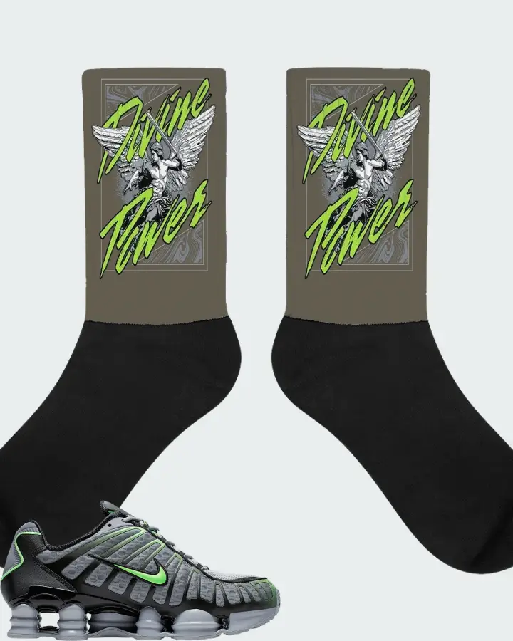 Nike Shox TL Wolf Grey Lime Blast Matching Socks