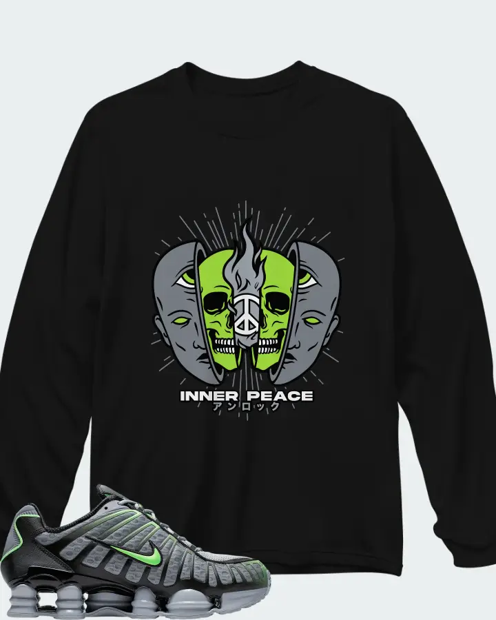 Nike Shox TL Wolf Grey Lime Blast Matching Long Sleeve T-Shirt