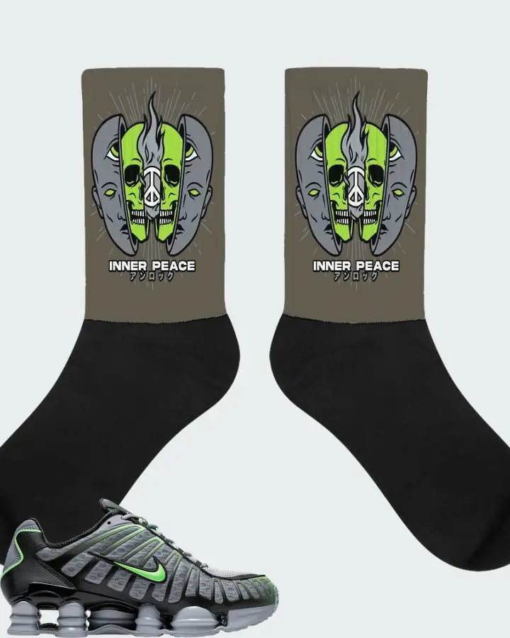 Nike Shox TL Wolf Grey Lime Blast Matching Socks