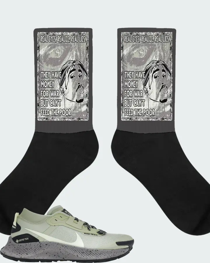 Nike Pegasus Trail 3 Gore-Tex Sneaker Matching Dark Grey Socks - TUPAC Real Eyes Realize Real Lies