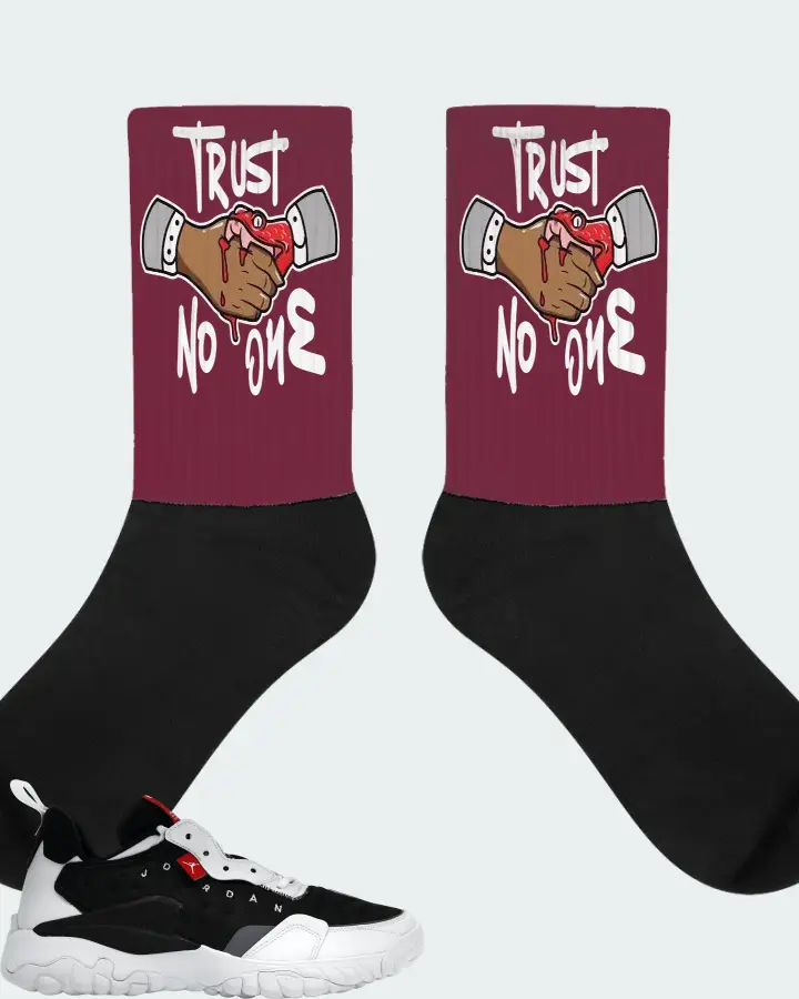 Jordan Delta 2 Sneaker Matching Maroon Socks - Trust No One