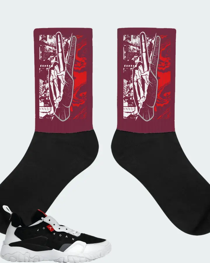Jordan Delta 2 Sneaker Matching Maroon Socks - Peace of mind