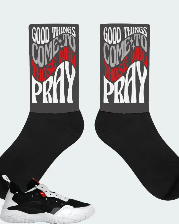 Jordan Delta 2 Sneaker Matching Dark Grey Socks - Good Things Come To Those Who Pray