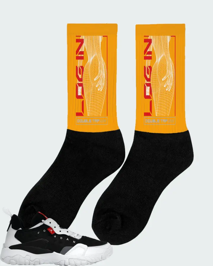 Jordan Delta 2 Sneaker Matching Gold Socks (LOGIN) - View 3