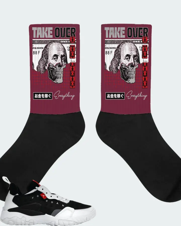 Jordan Delta 2 Sneaker Matching Maroon Socks - Take Over