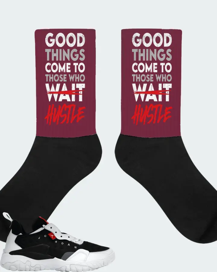 Jordan Delta 2 Sneaker Matching Maroon Socks - Good Things Come