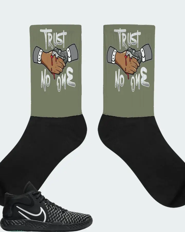 Nike KD Trey 5 VIII Sneaker Matching Olive Socks - Trust No One