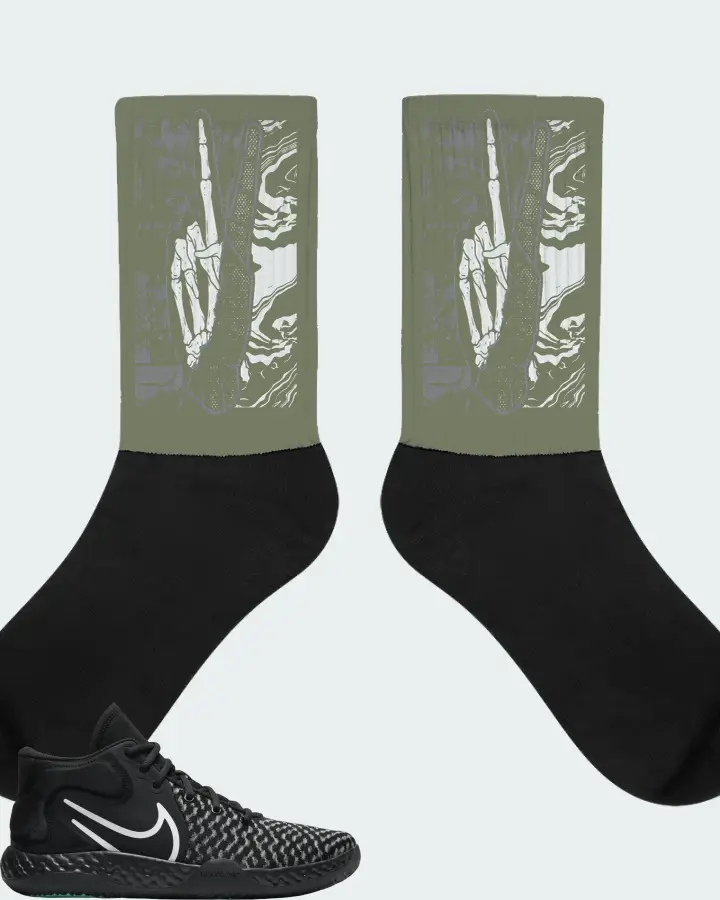 Nike KD Trey 5 VIII Sneaker Matching Olive Socks - Peace of mind