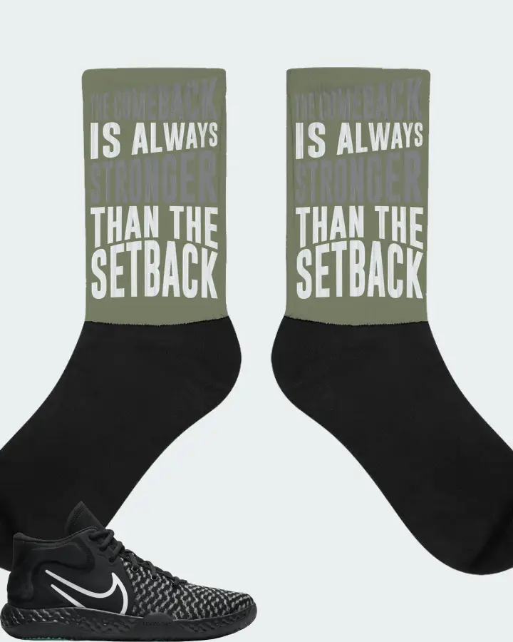 Nike KD Trey 5 VIII Sneaker Matching Olive Socks - The Comeback